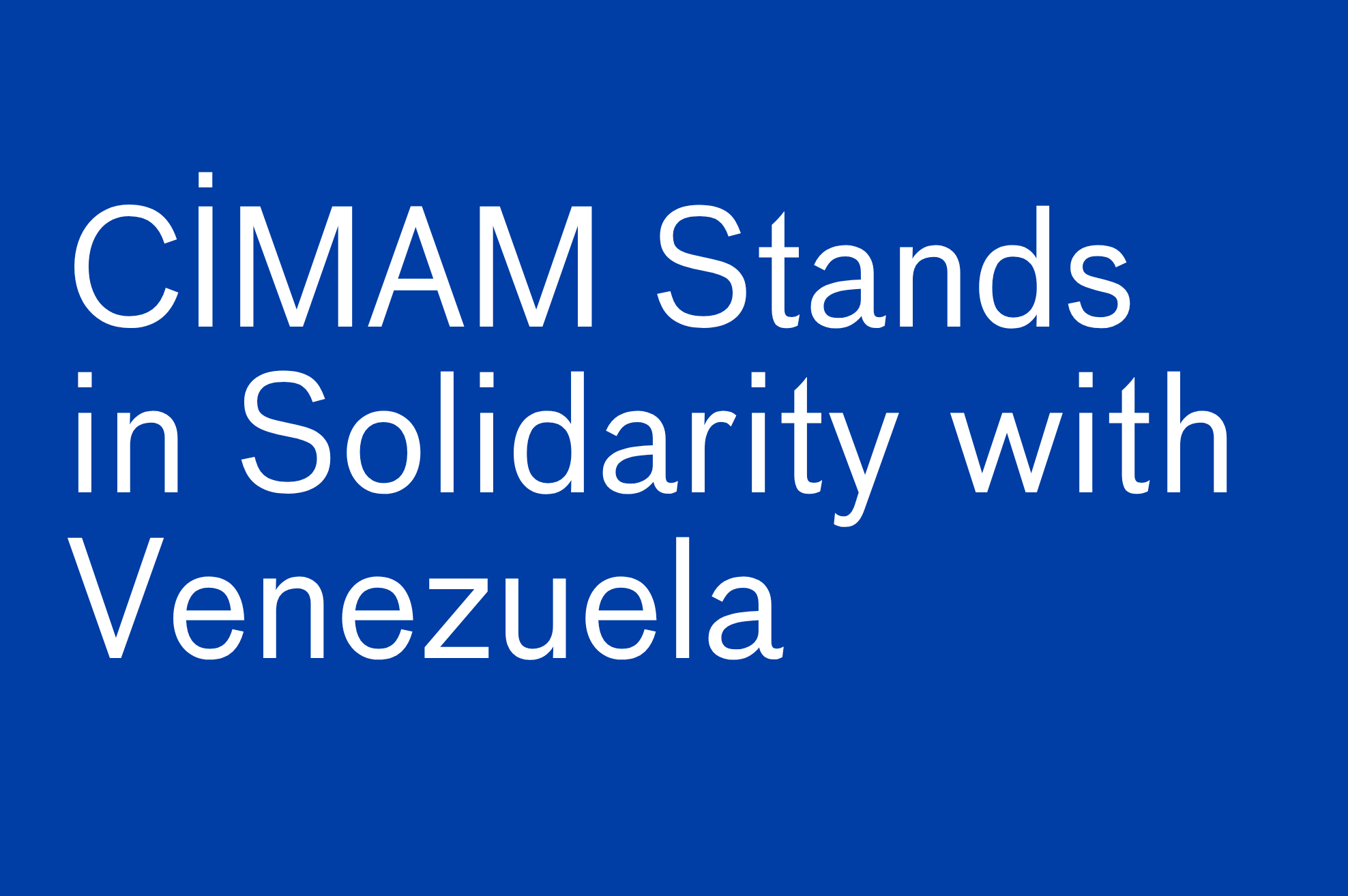 In Solidarity with Venezuela