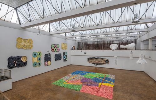 Moffat Takadiwa_Vestiges of Colonialism, Installation View, National Gallery of Zimbabwe, Harare, 2023. image courtesy the artist and Nicodim Gallery